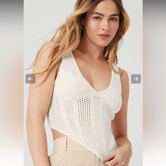 Alo Yoga Open-Knit Chase The Sun Corset Tank XS - Picture 7 of 9